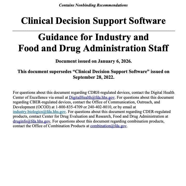 FDA 新 CDS 指南：哪些软件能轻装上阵，哪些一脚踩回器械？