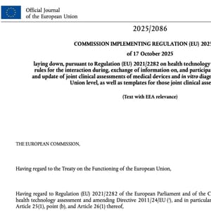 别等发补：临床评价迎战 (EU) 2025/2086：HTA→JSC→PICO→JCA 全流程与企业应对清单